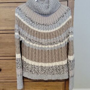 LOFT Multitone Cowl Neck Sweater